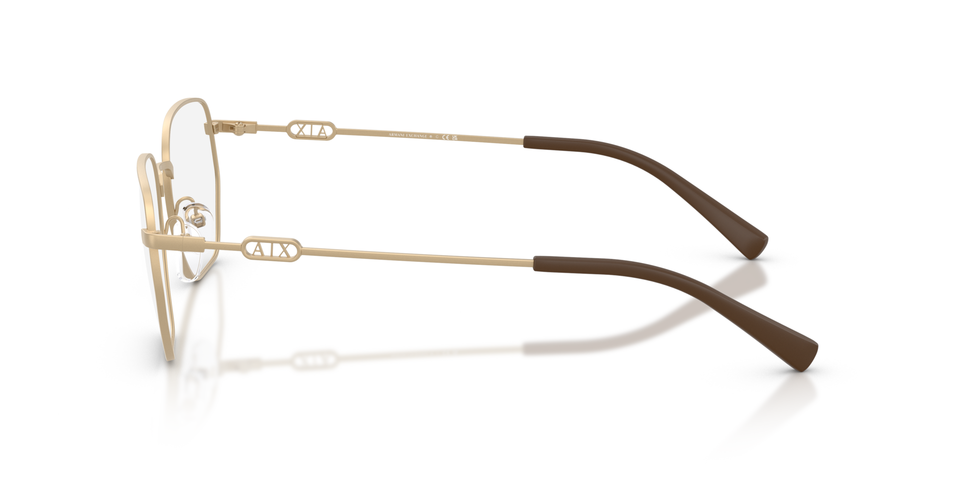 AX1074 Mat lichtgoud MetaalEyeglass Frames van B24, Zijaanzicht
