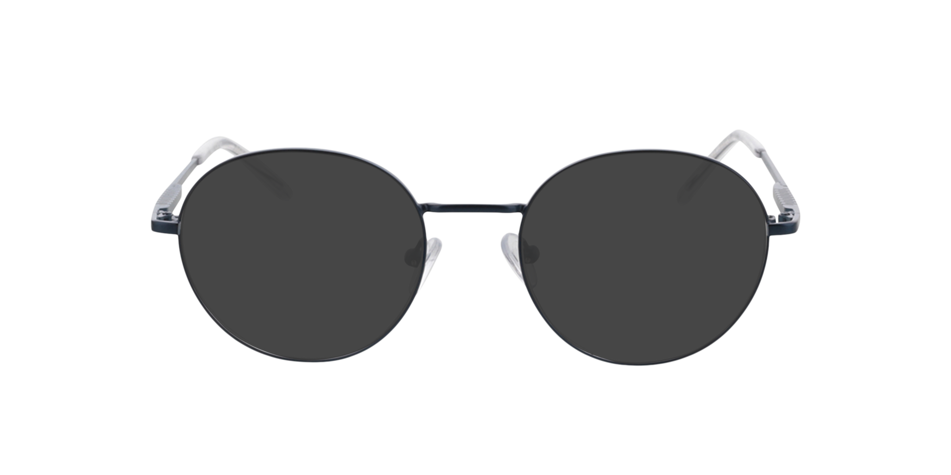 Carter Matblauw jeans  &  kristal MetaalEyeglass Frames van B24, met getinte lenzen