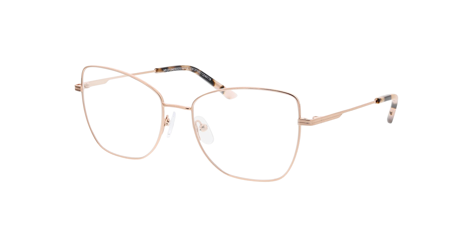KATE Roze goud  &  roze Havana MetaalEyeglass Frames van B24, Hoekweergave