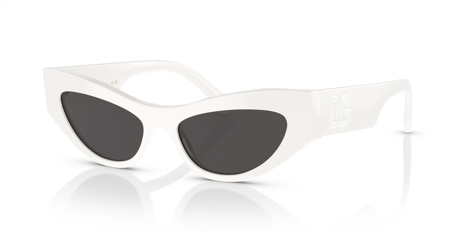 DG4450 Wit AcetaatSunglass Frames van B24, Hoekweergave
