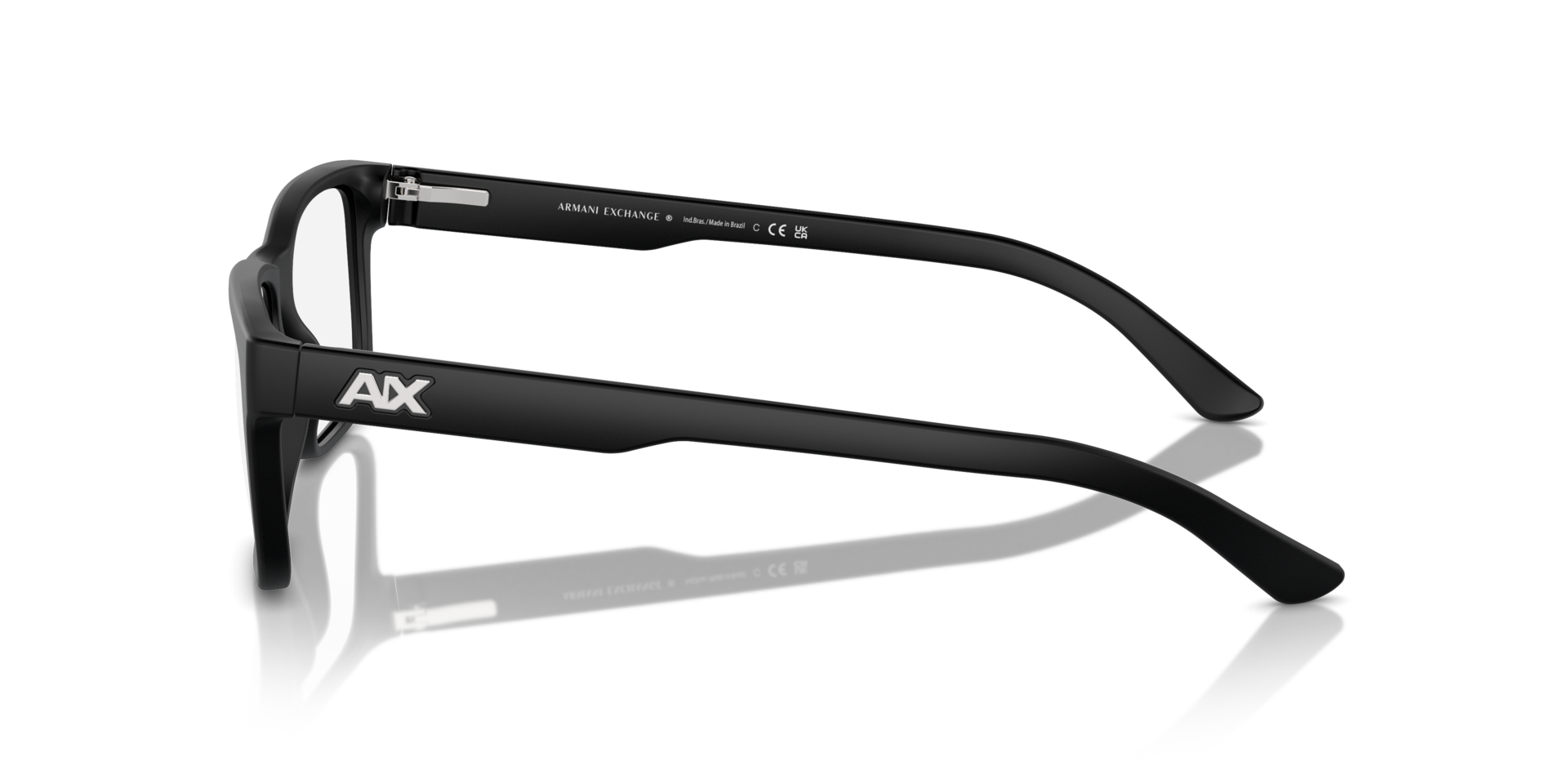 AX3016 Matt Schwarz KunststoffEyeglass Frames von B24, Seitenansicht