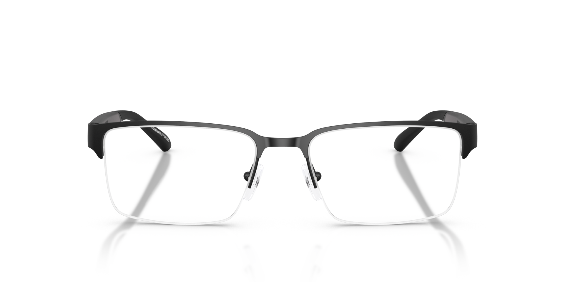 AX1075 Matt Schwarz MetallEyeglass Frames von B24, Vorderansicht