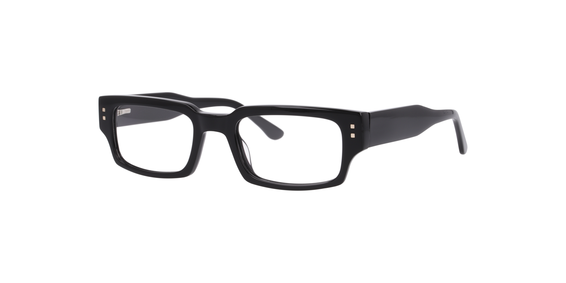 Kingston Schwarz AcetatEyeglass Frames von B24, Dreiviertelansicht