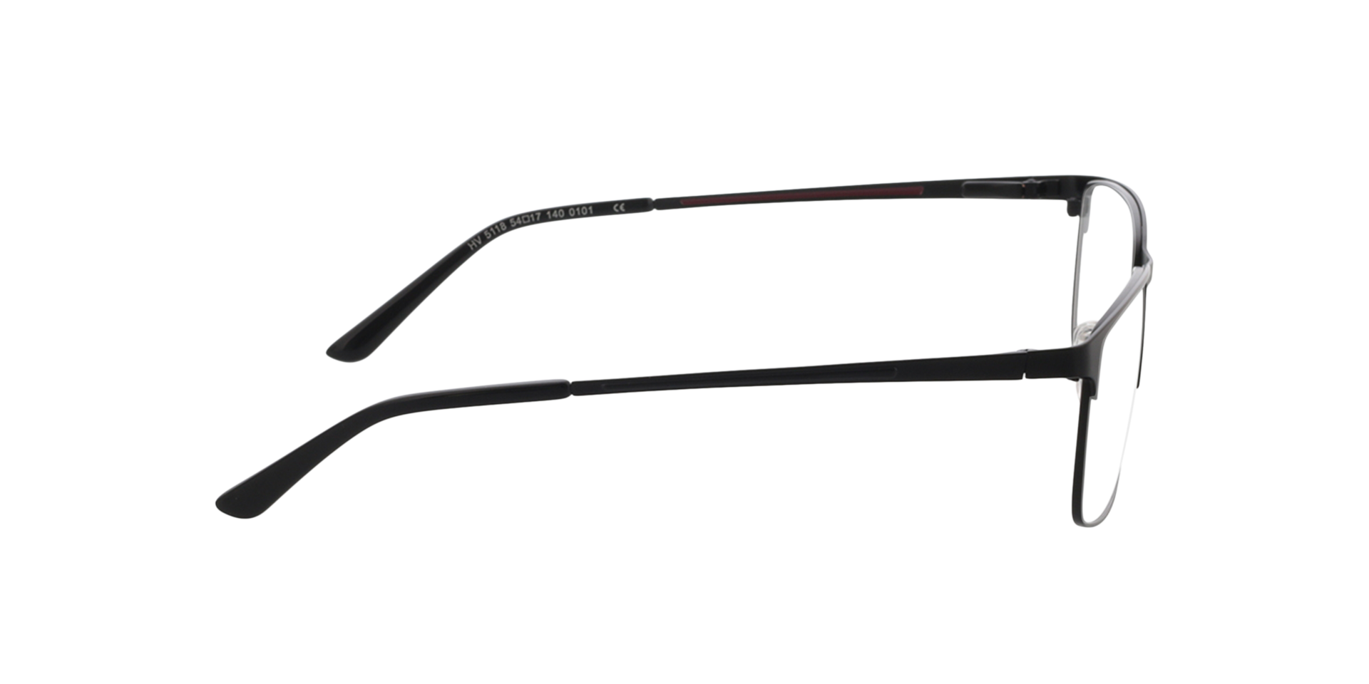 Bowie Mattschwarz MetallEyeglass Frames von B24, Seitenansicht