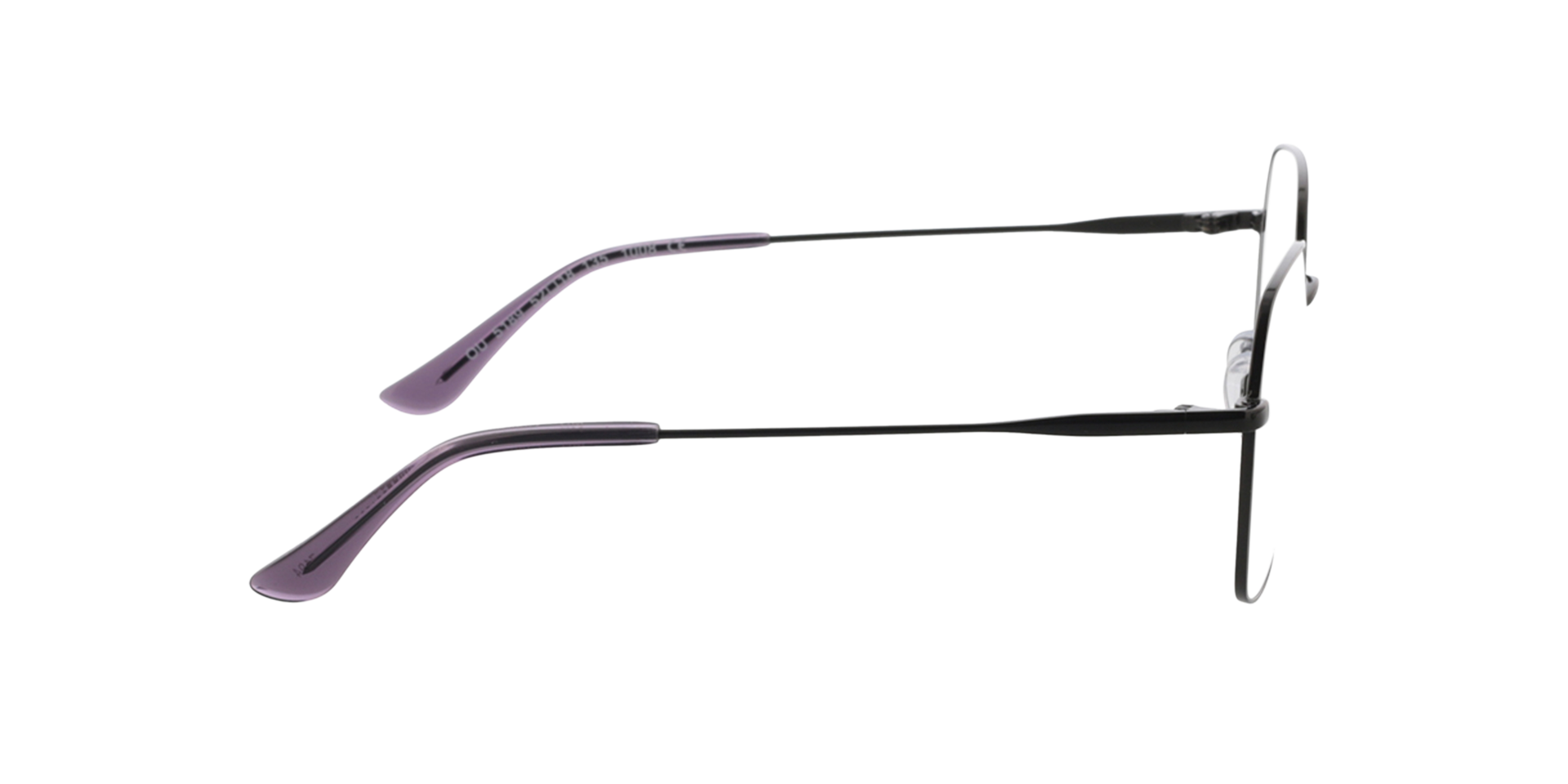 Claire Black  &  Crystal Mauve MetallEyeglass Frames von B24, Seitenansicht