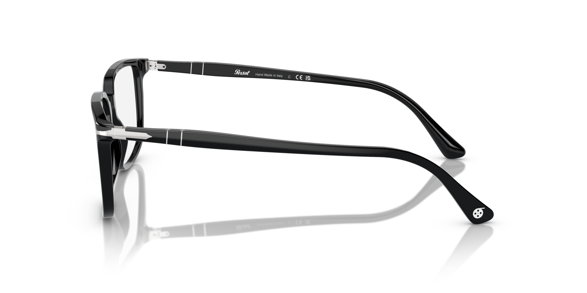 PO3275V Zwart AcetaatEyeglass Frames van B24, Zijaanzicht