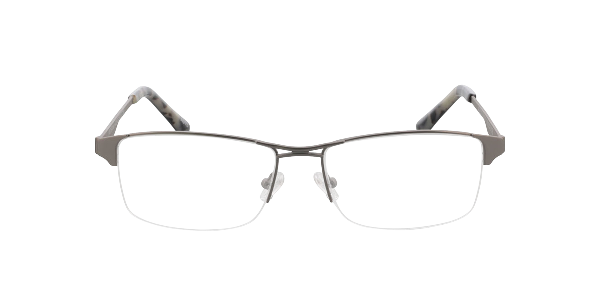 Bilbao Silver  &  Black  &  Grey Havana MetallEyeglass Frames von B24, Vorderansicht
