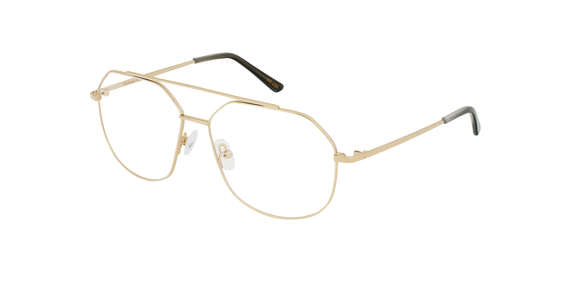 Viper Light Gold Metal MetallEyeglass Frames von B24, Dreiviertelansicht