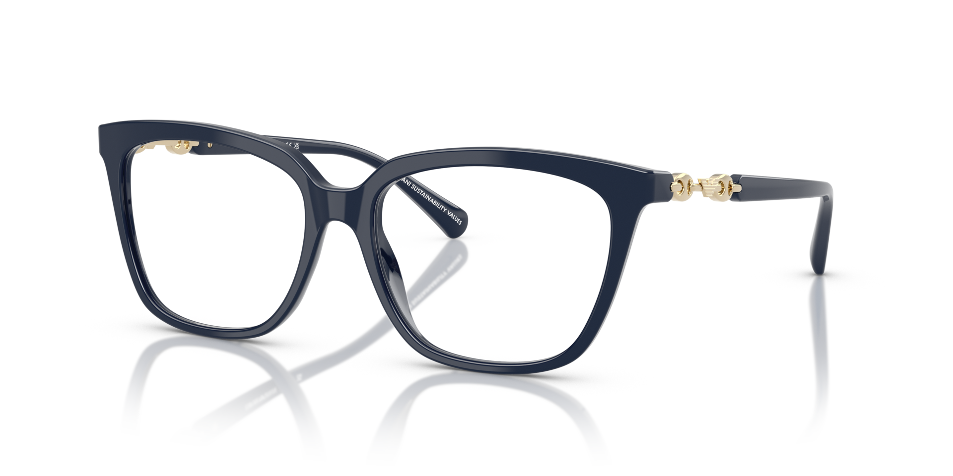 EA3248 Shiny Blue AcetatEyeglass Frames von B24, Dreiviertelansicht