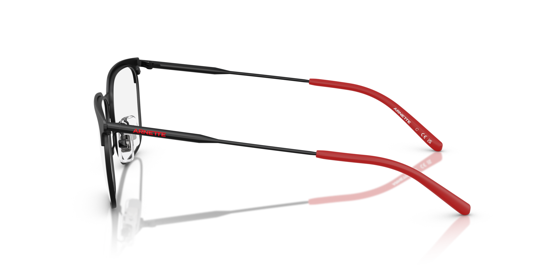 AN6136 Matzwart MetaalEyeglass Frames van B24, Zijaanzicht