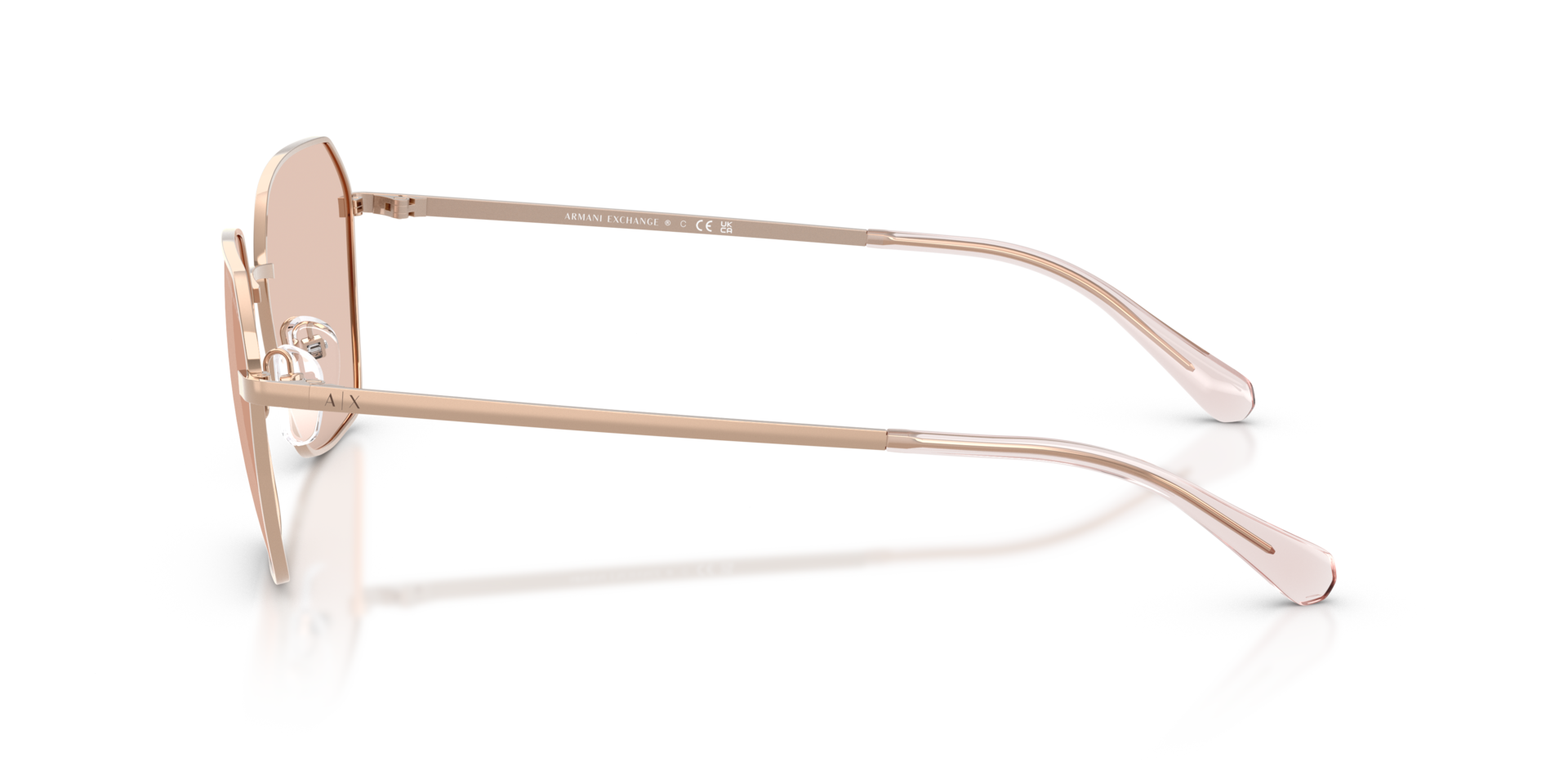 AX2062S Glänzendes Rose Gold MetallSunglass Frames von B24, Seitenansicht