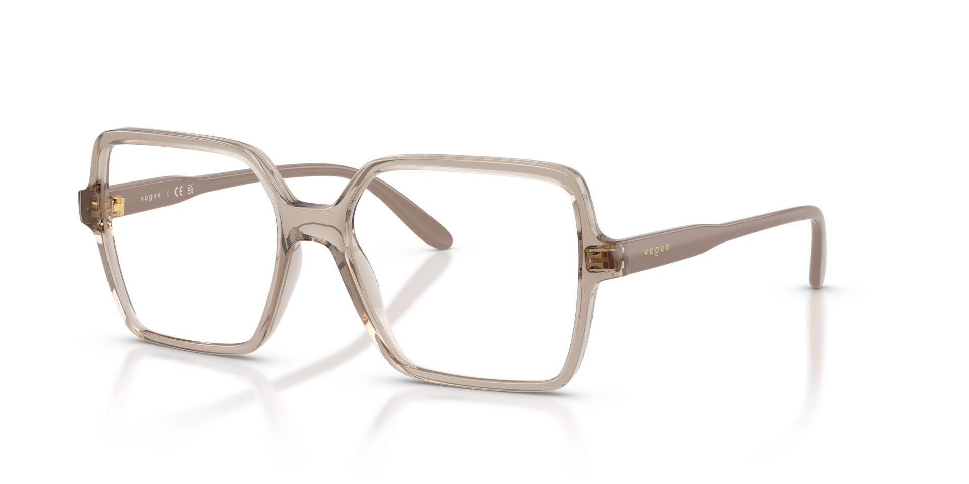 VO5702 Karamell transparent KunststoffEyeglass Frames von B24, Dreiviertelansicht