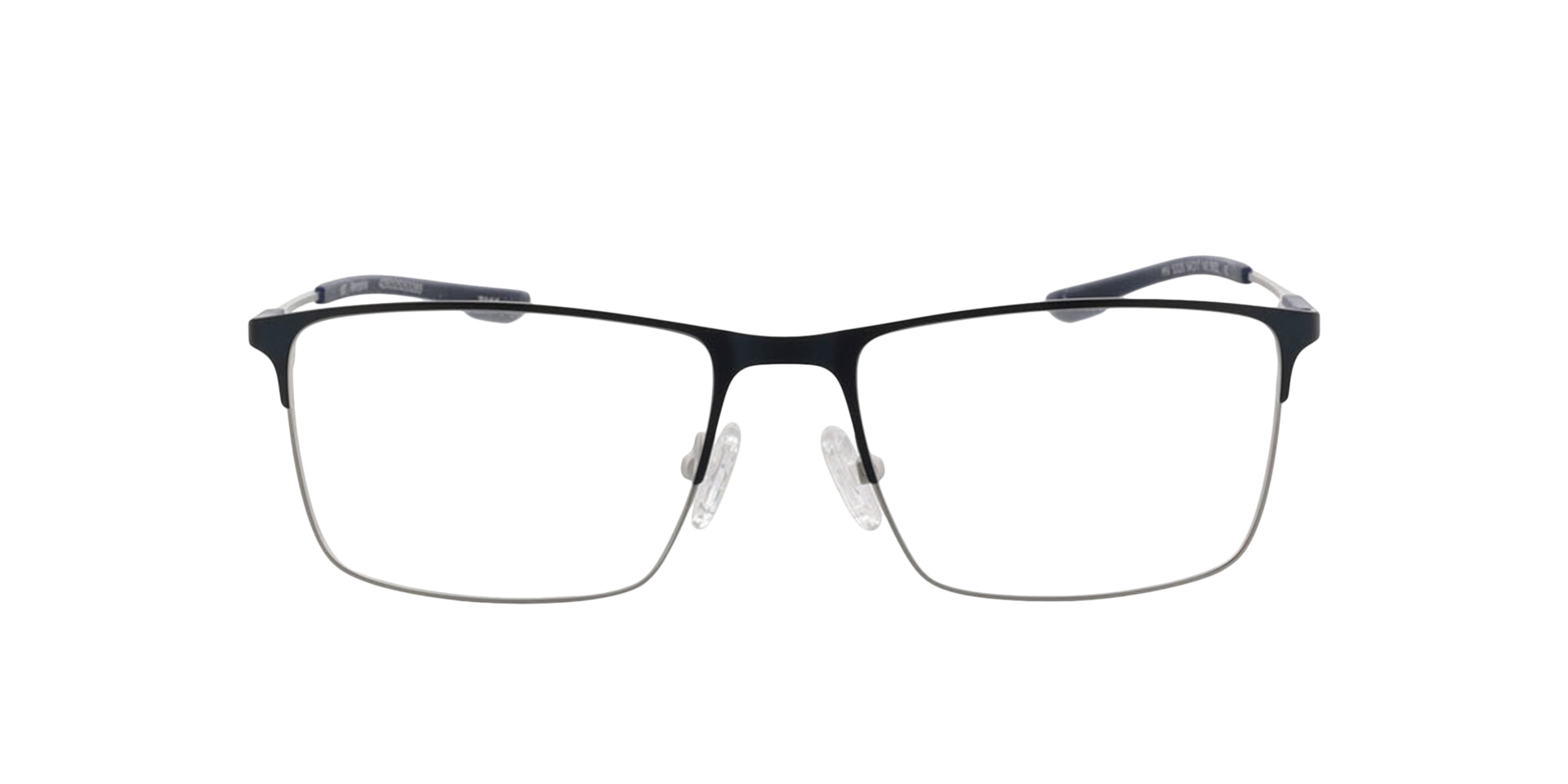 Memphis Matt Blue  &  Matt Silver MetallEyeglass Frames von B24, Vorderansicht