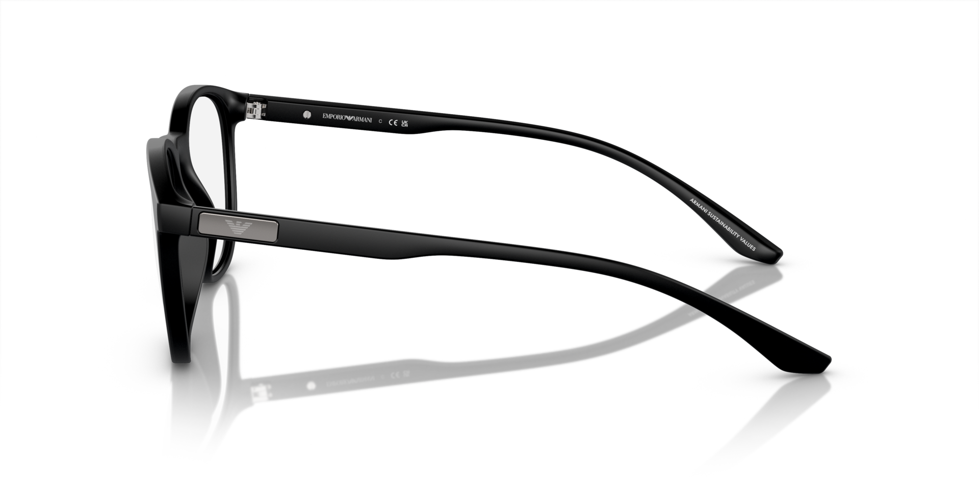 EA3229 Matzwart KunststofEyeglass Frames van B24, Zijaanzicht