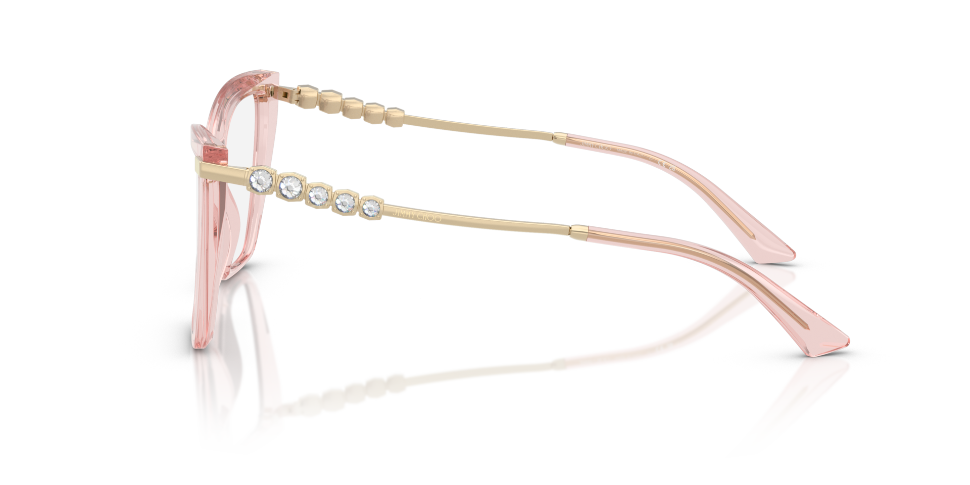 JC3020B Pink transparent AcetatEyeglass Frames von B24, Seitenansicht