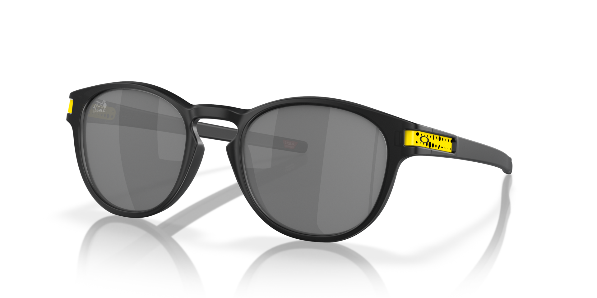 2024 Tour De France™ Latch™ Mat inktzwart KunststofSunglass Frames van B24, Hoekweergave