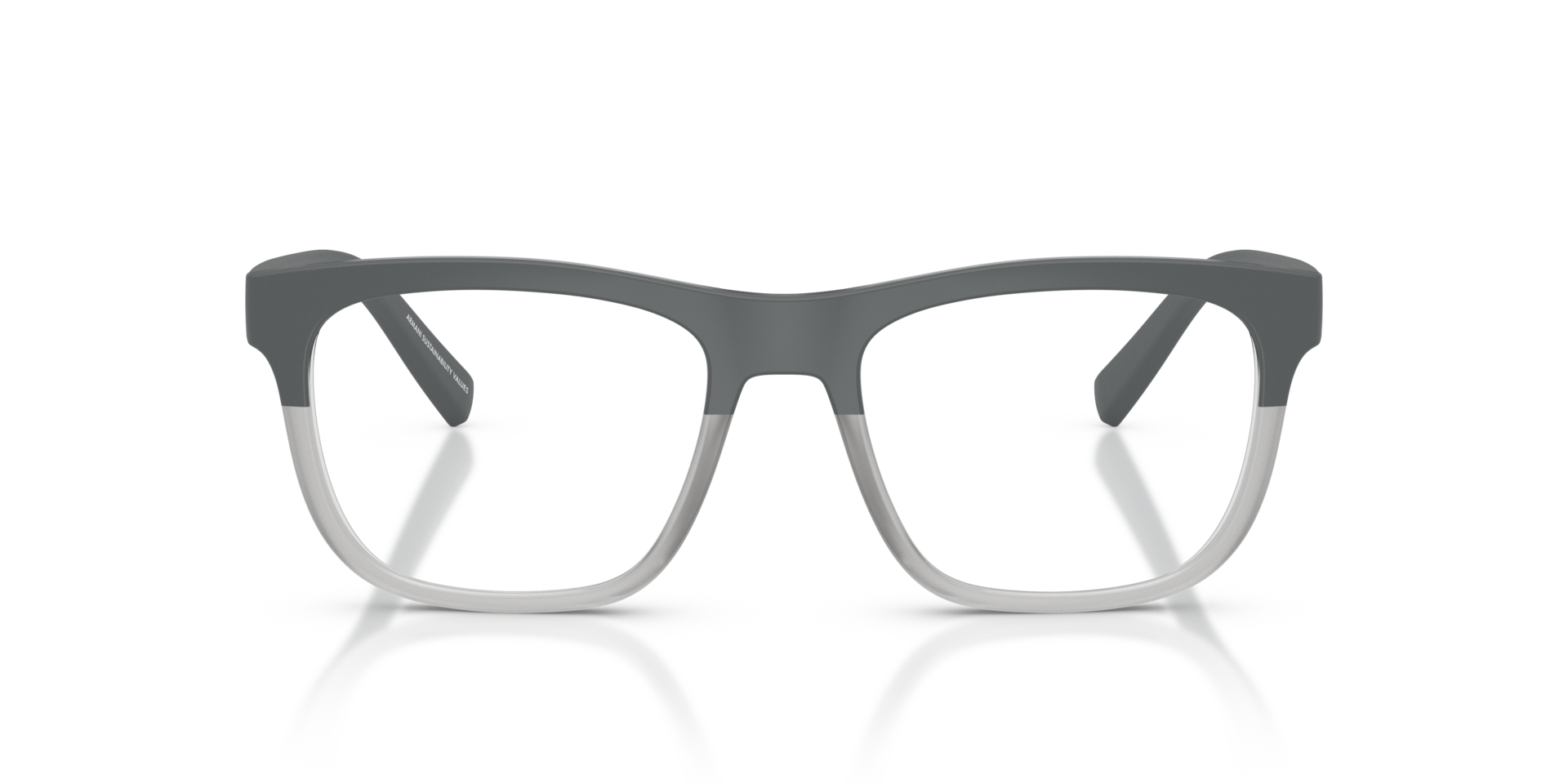 AX3050 Matte Grey & Transparent Grey KunststofEyeglass Frames van B24, Vooraanzicht