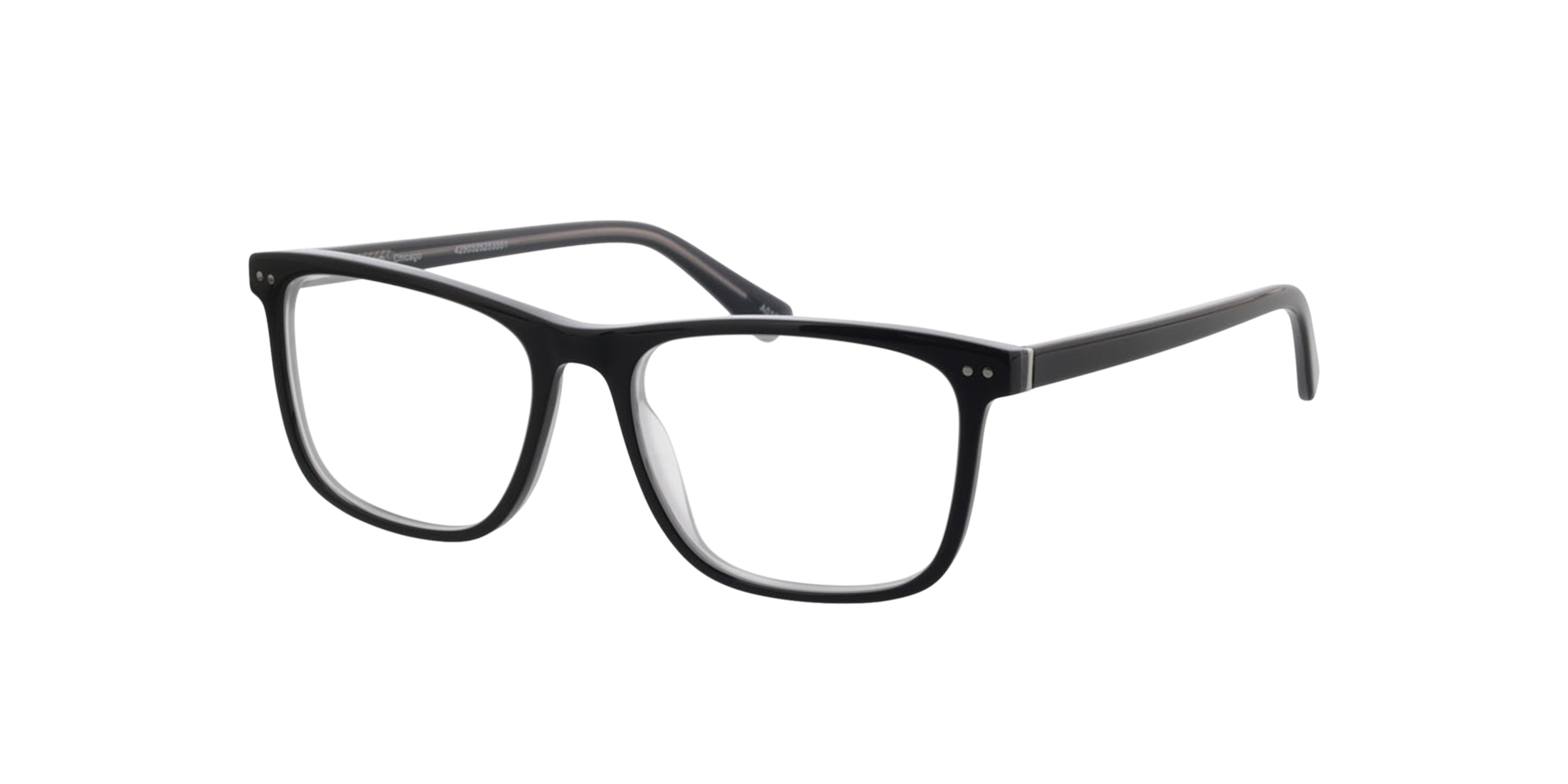 CHICAGO Trilayer Black  &  Grey AcetatEyeglass Frames von B24, Dreiviertelansicht