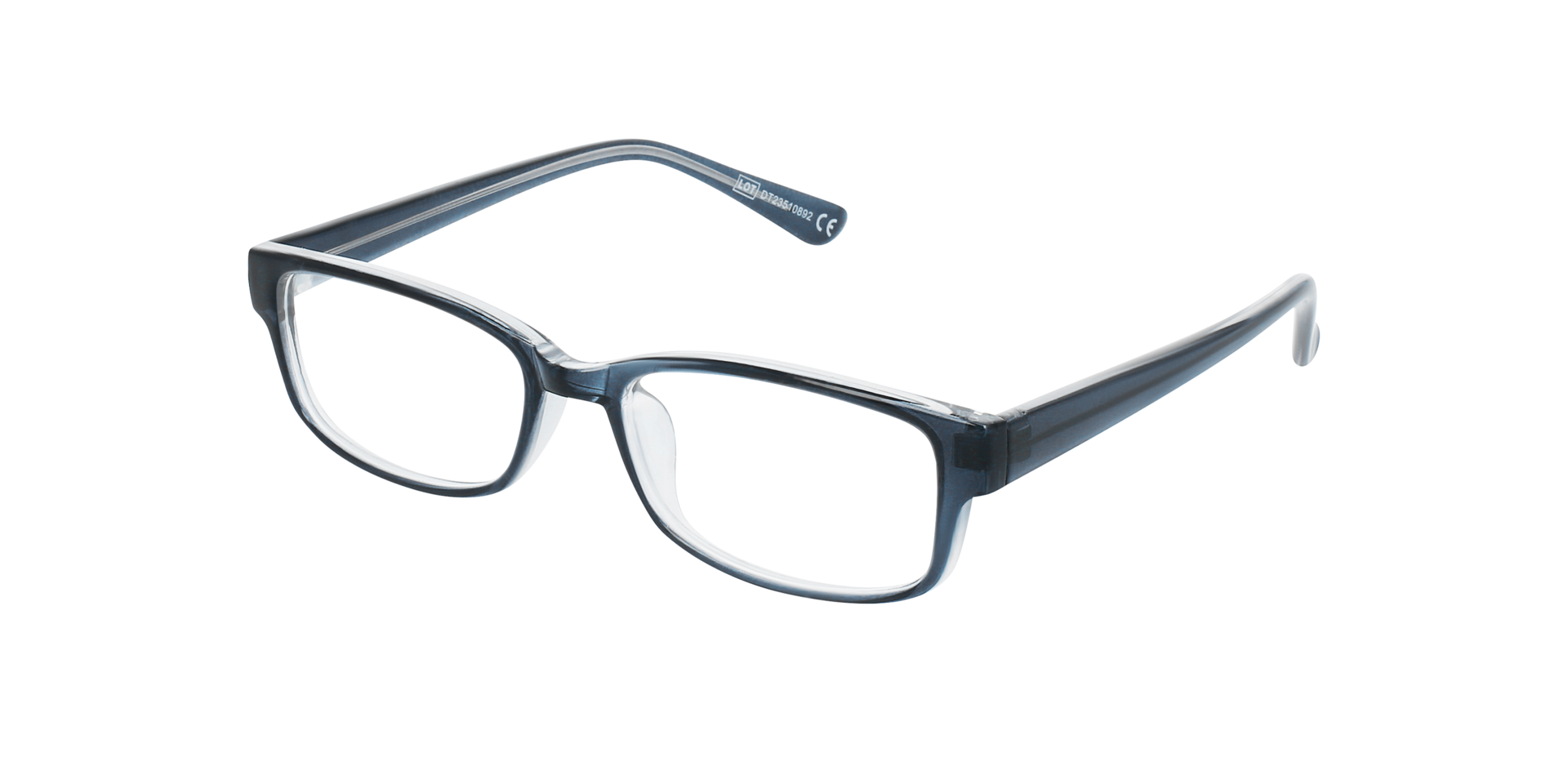 Drifter Crystal Shiny Blue KunststoffEyeglass Frames von B24, Dreiviertelansicht