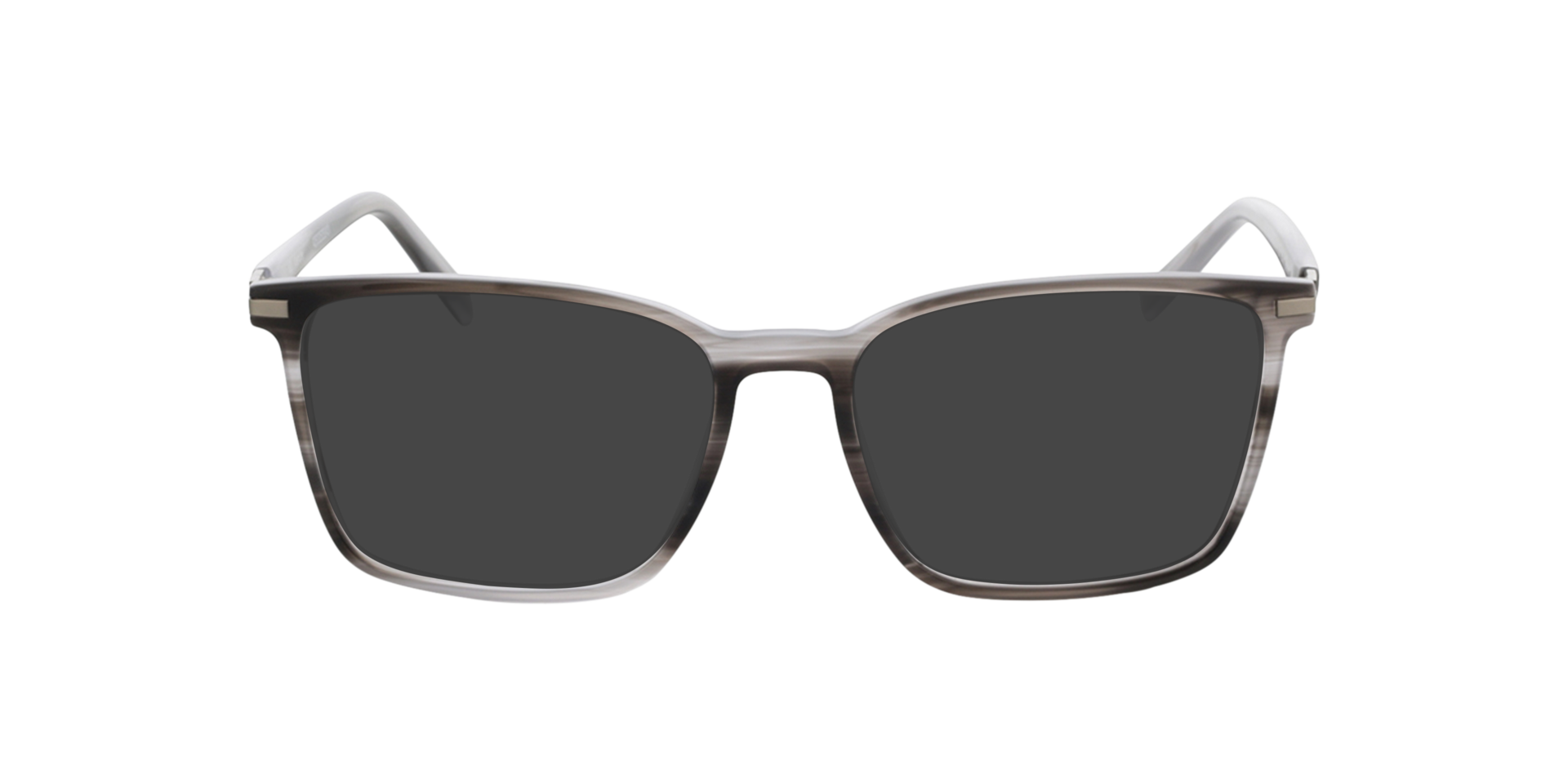 Wembley Grijs hoorn  &  matzilver AcetaatEyeglass Frames van B24, met getinte lenzen