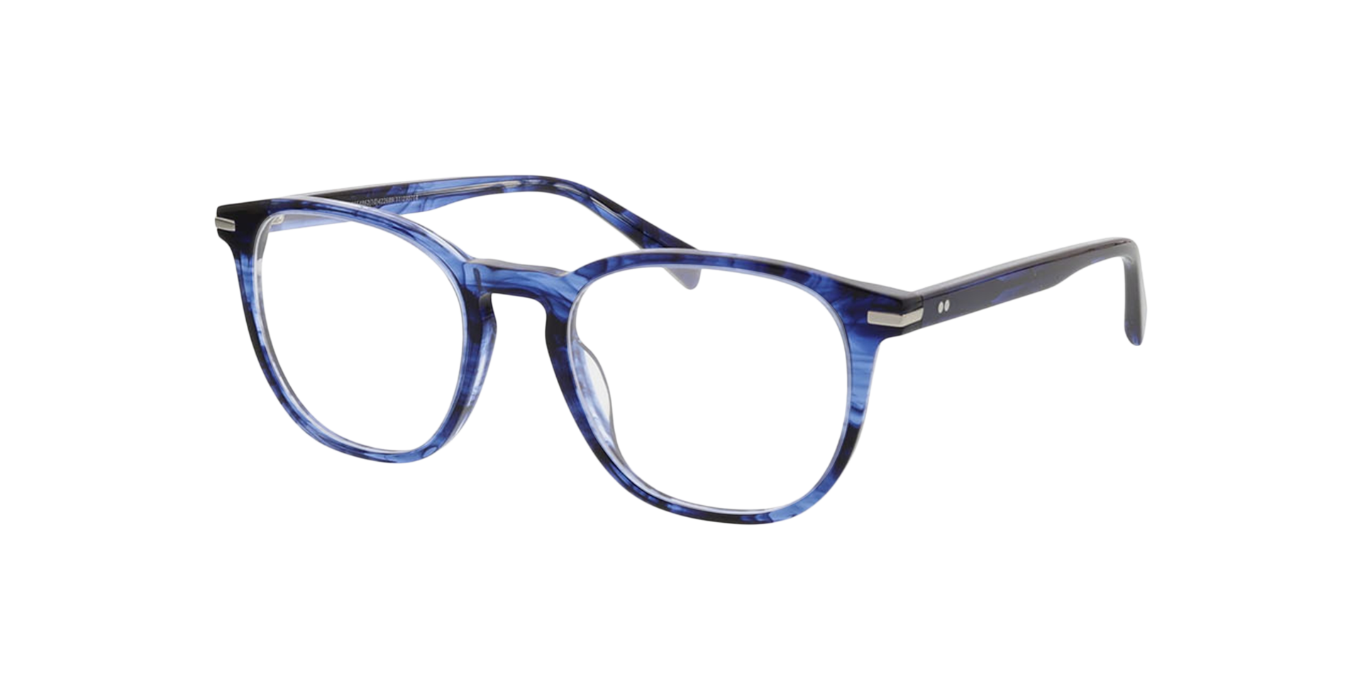 Preston Gevlekt blauw AcetaatEyeglass Frames van B24, Hoekweergave