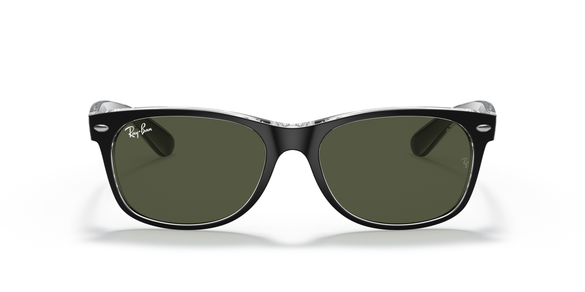 RB2132 Zwart op transparant KunststofSunglass Frames van B24, Vooraanzicht