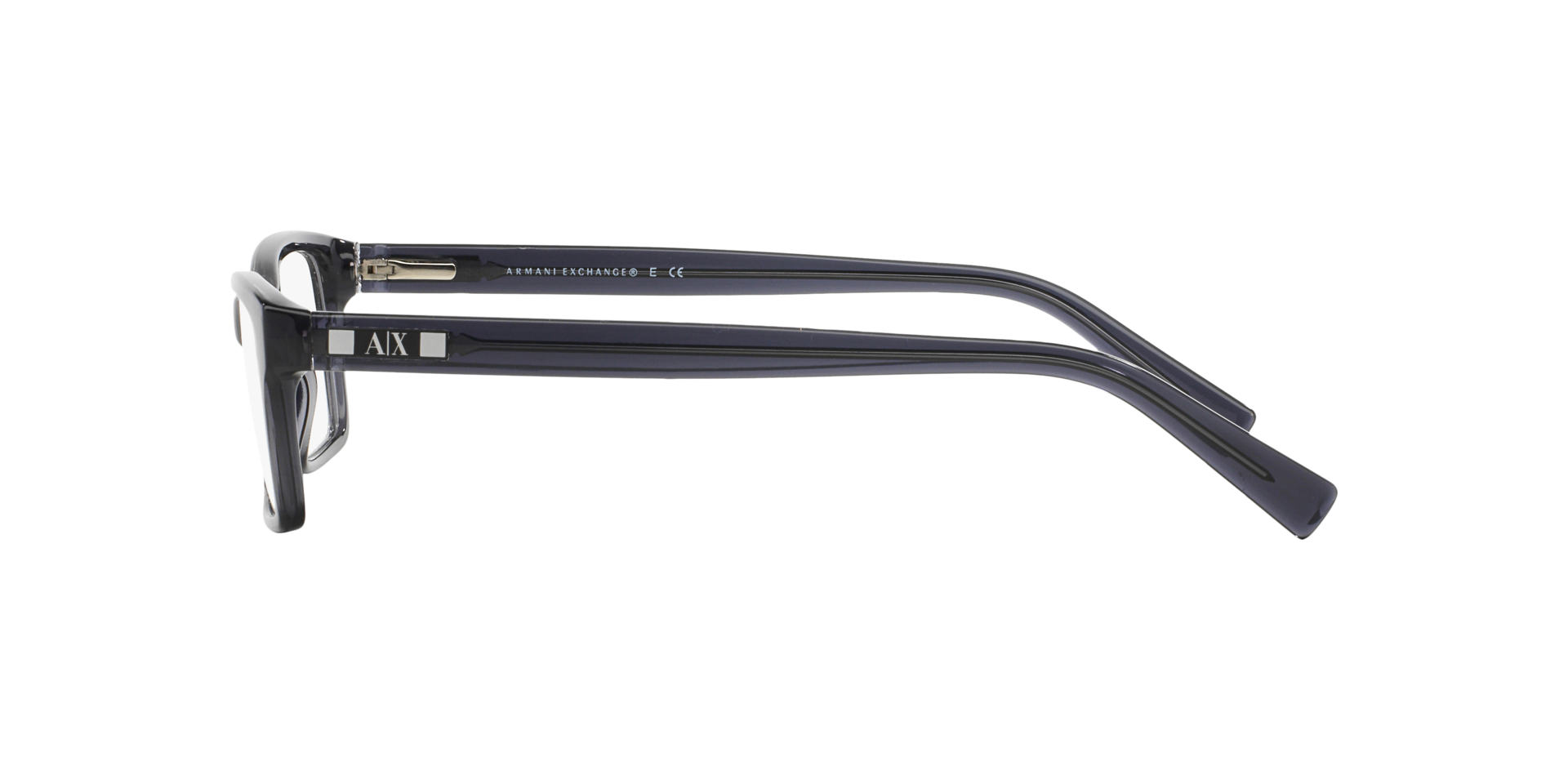 AX3007 Glanzend Transparant Grijs KunststofEyeglass Frames van B24, Zijaanzicht