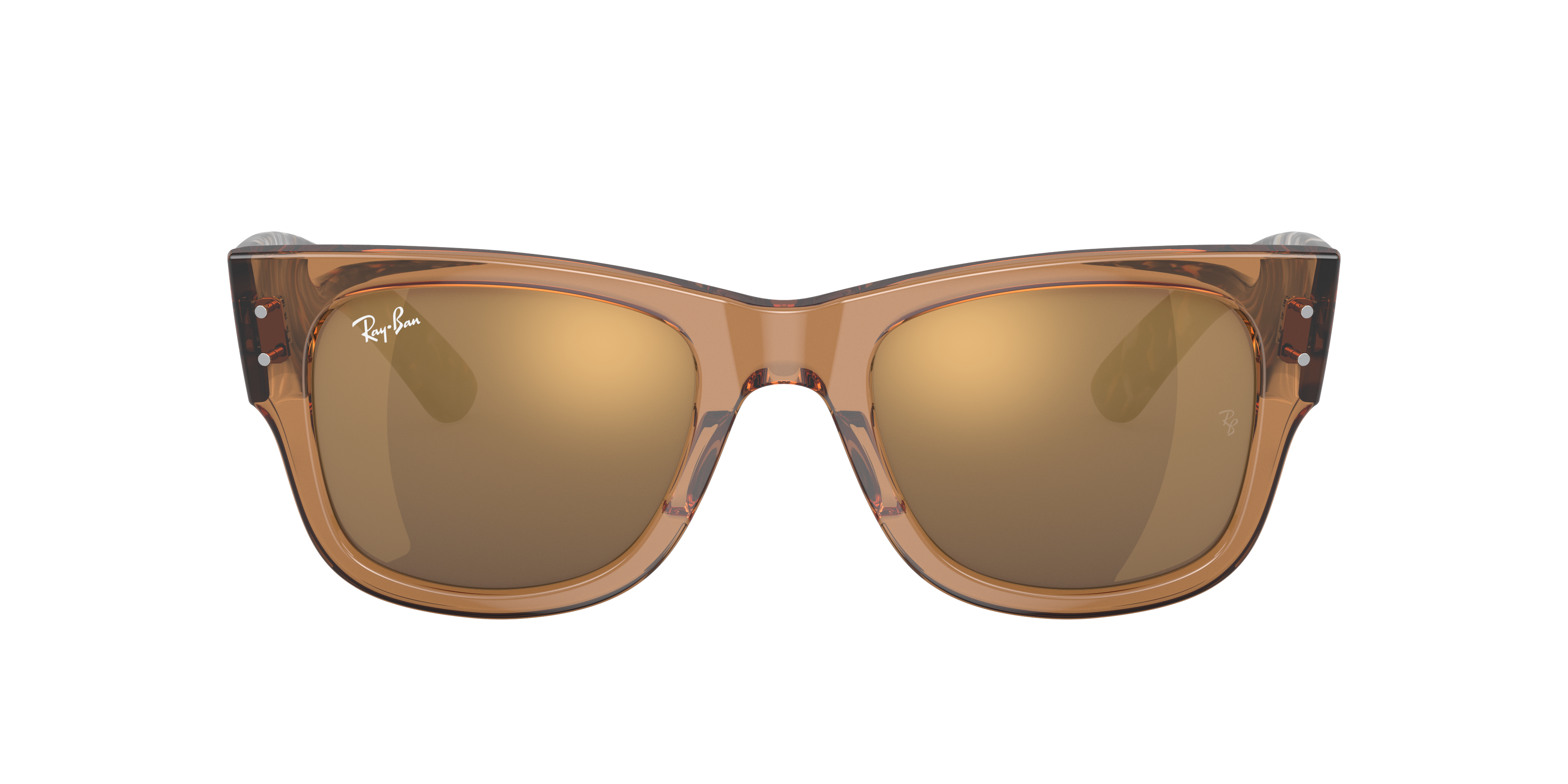 Ray-Ban Mega Wayfarer Sonnenbrillen Braun & Havana Grau Fassung Gold Glas 51-21, RB0840S - Bild 3