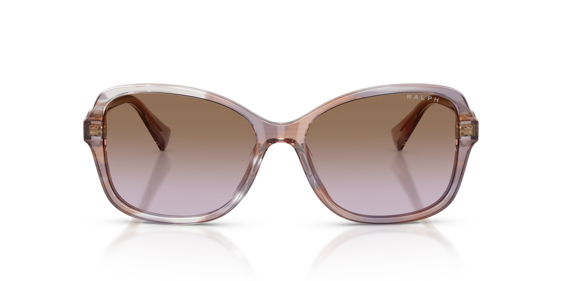RA5351U Bruin Gestreept AcetaatSunglass Frames van B24, Vooraanzicht