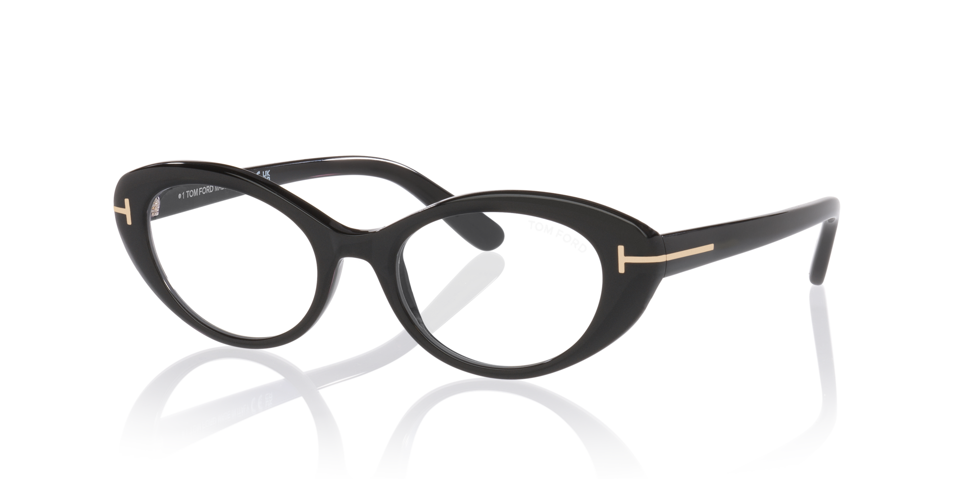 FT6092-B Zwart glanzend AcetaatEyeglass Frames van B24, Hoekweergave