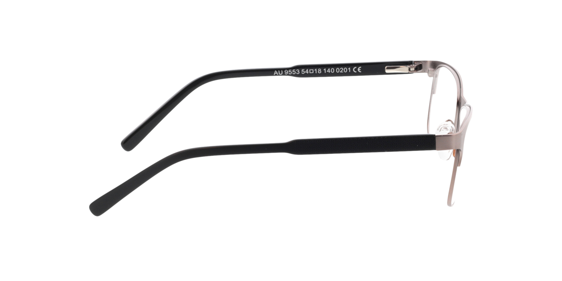 Sherman Antraciet  &  matzwart MetaalEyeglass Frames van B24, Zijaanzicht