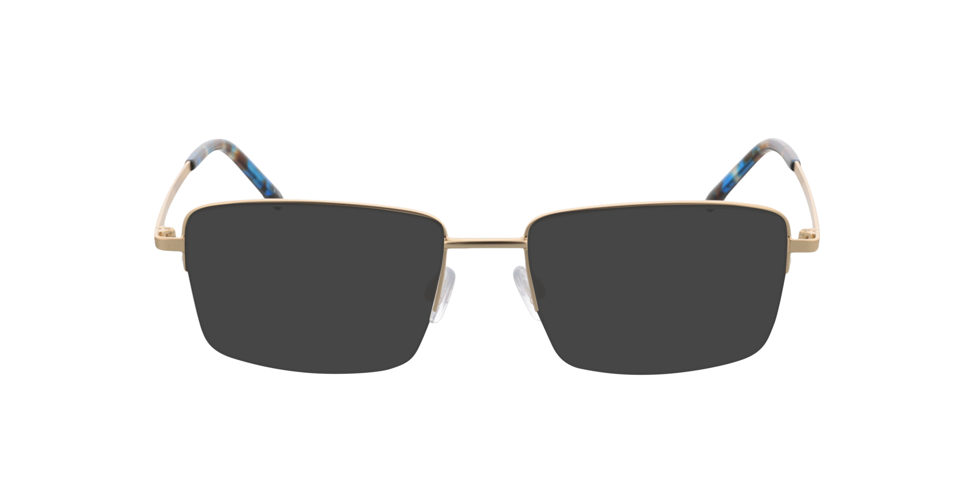 Dawson Satijn goud  &  blauw Havana MetaalEyeglass Frames van B24, met getinte lenzen