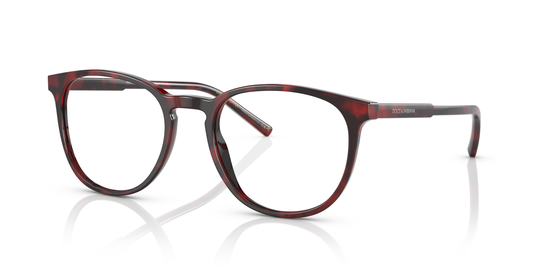 DG3366 Rood Havana AcetaatEyeglass Frames van B24, Hoekweergave