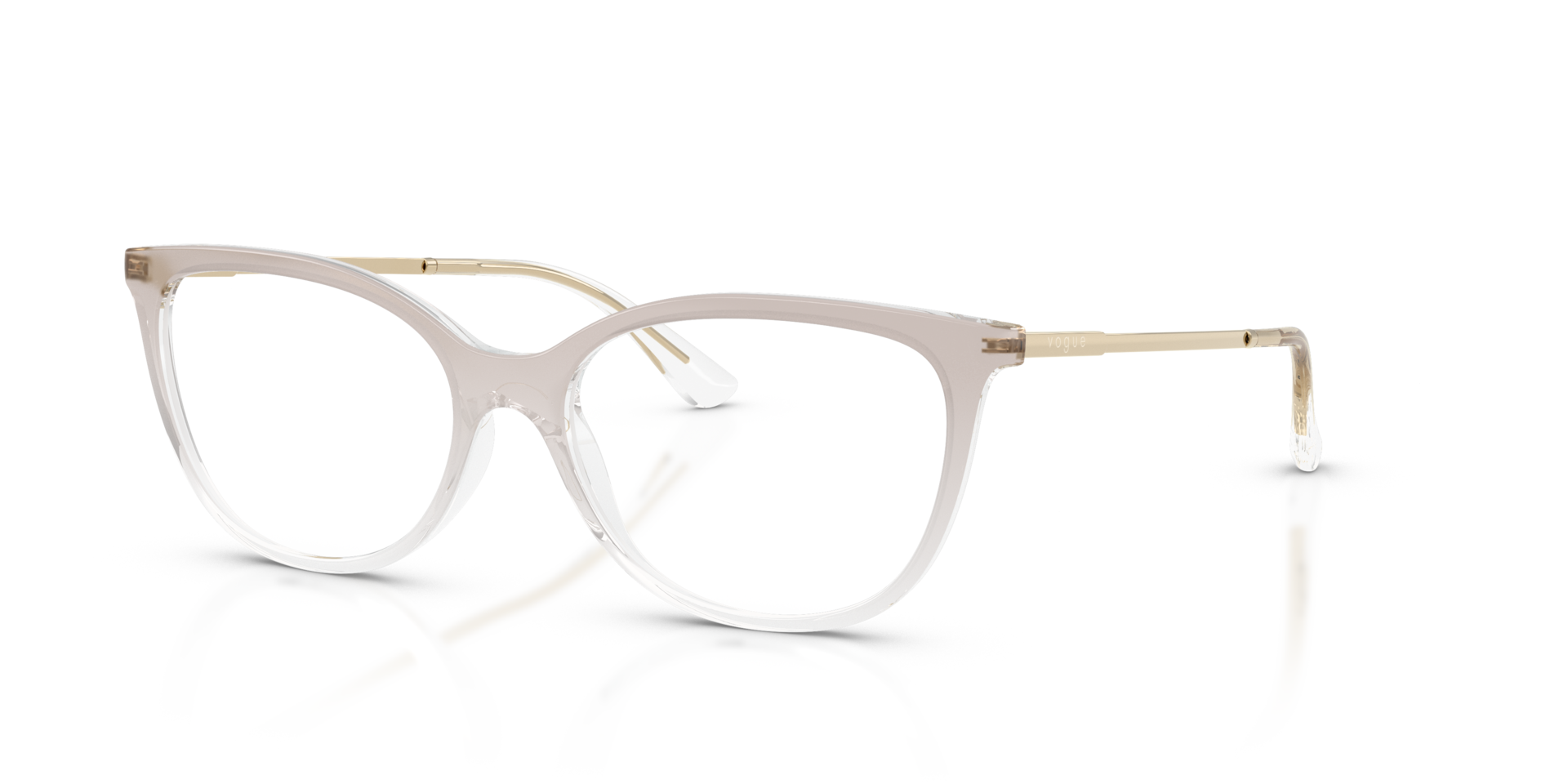 VO5673 Transparent Gradient Brown KunststoffEyeglass Frames von B24, Dreiviertelansicht