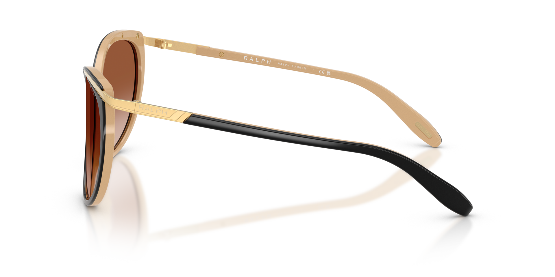 RA5150 Shiny Black On Nude & Gold AcetatSunglass Frames von B24, Seitenansicht