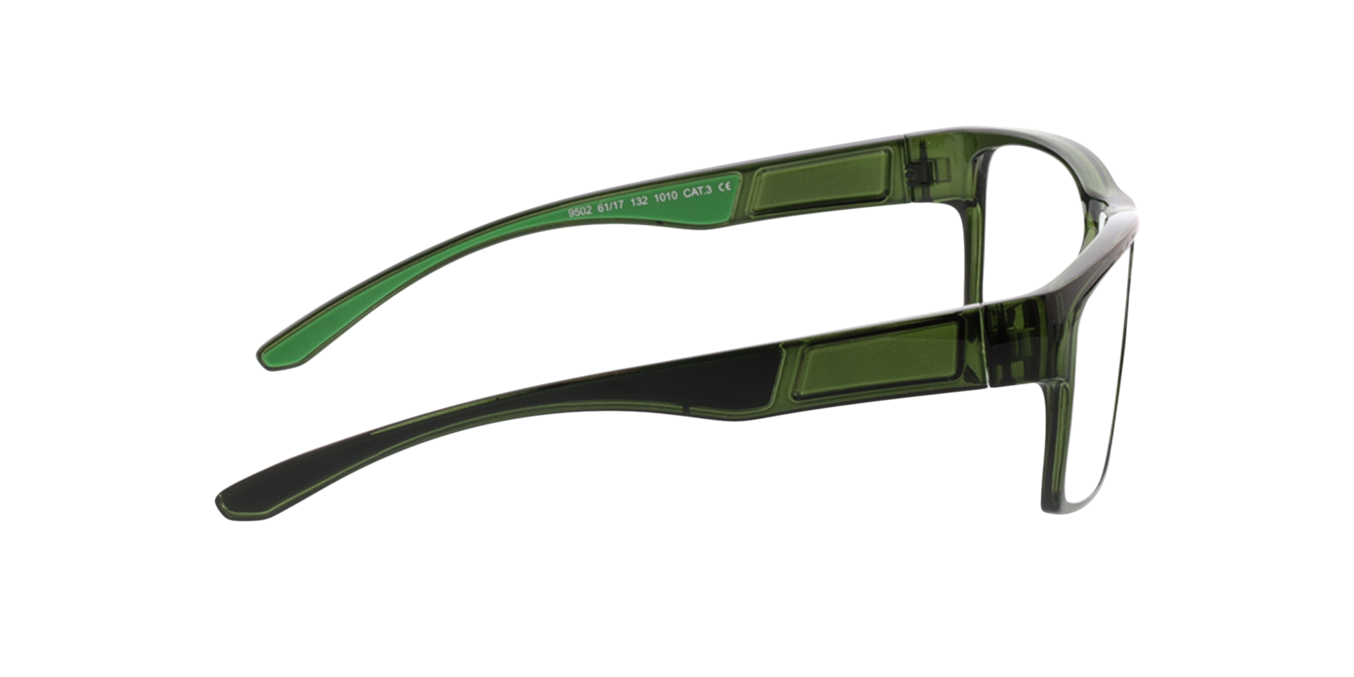 Blaze Kristal kaki  &  groen KunststofEyeglass Frames van B24, Zijaanzicht