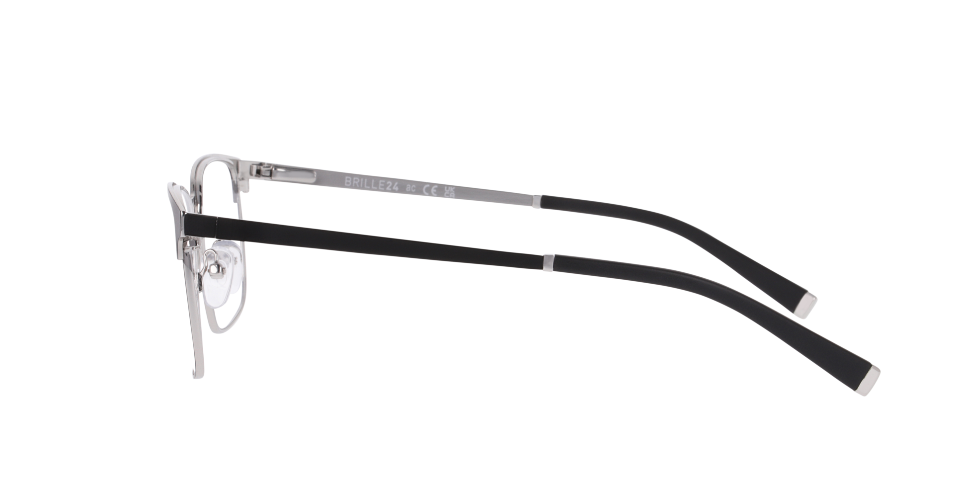 Liverpool Black & Silver MetallEyeglass Frames von B24, Seitenansicht