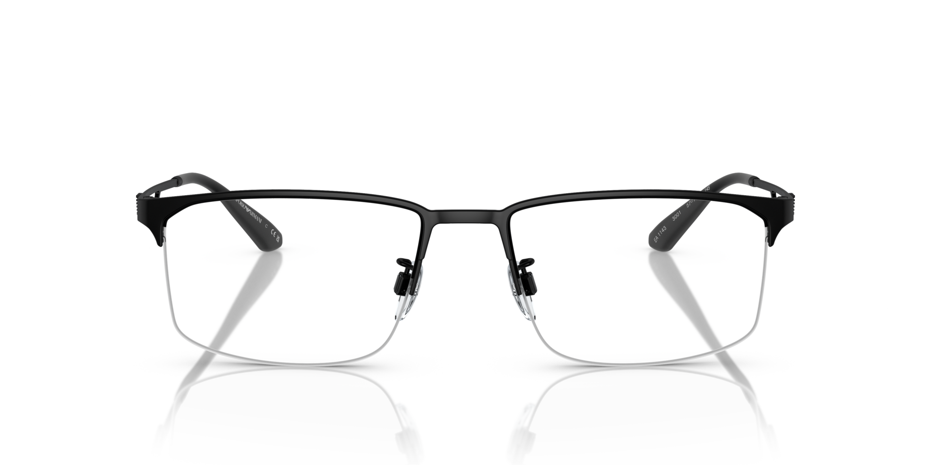 EA1143 Matzwart MetaalEyeglass Frames van B24, Vooraanzicht