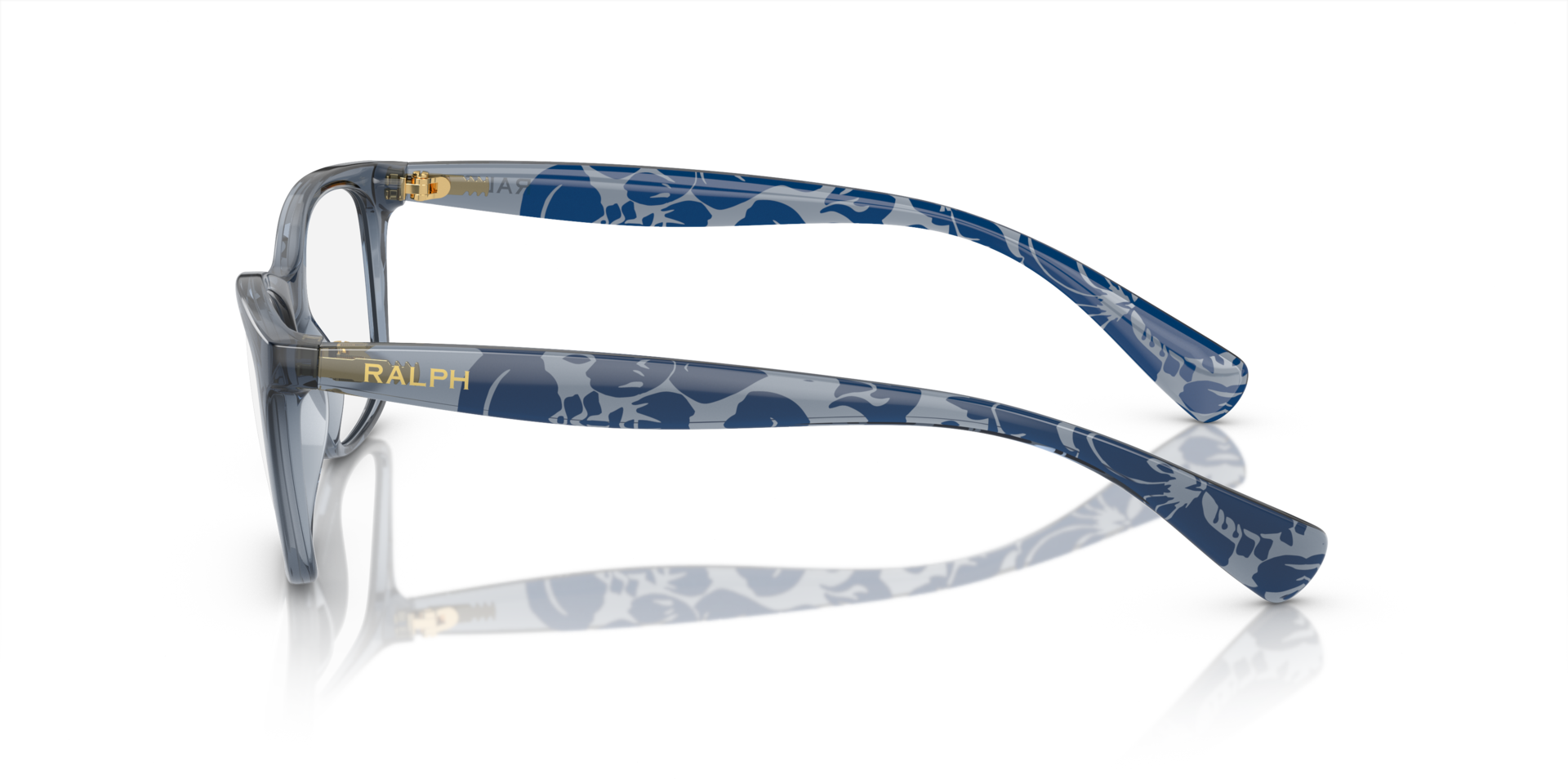 RA7071 Shiny Trasparent Blue KunststofEyeglass Frames van B24, Zijaanzicht