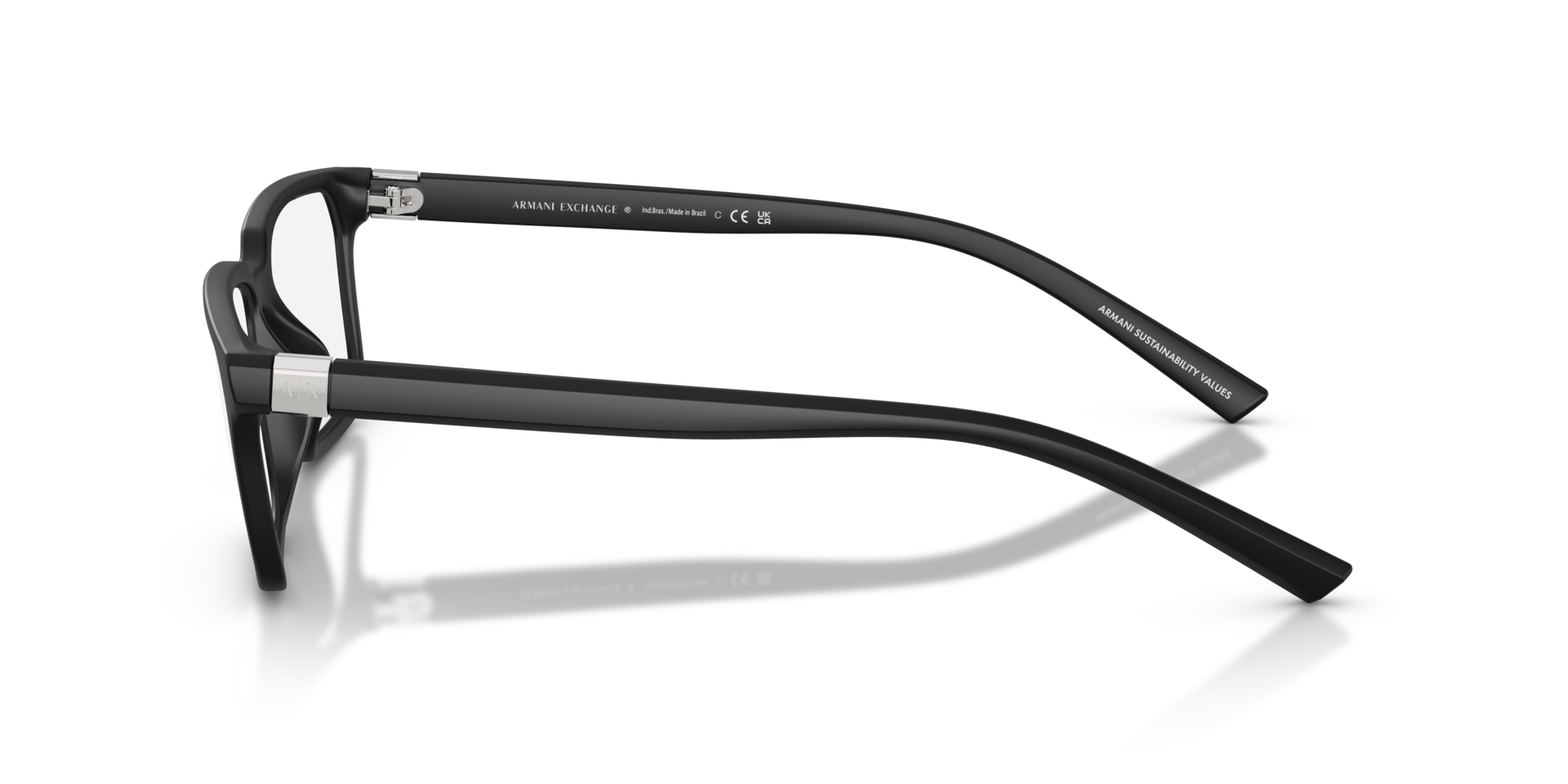 AX3137U Matzwart KunststofEyeglass Frames van B24, Zijaanzicht