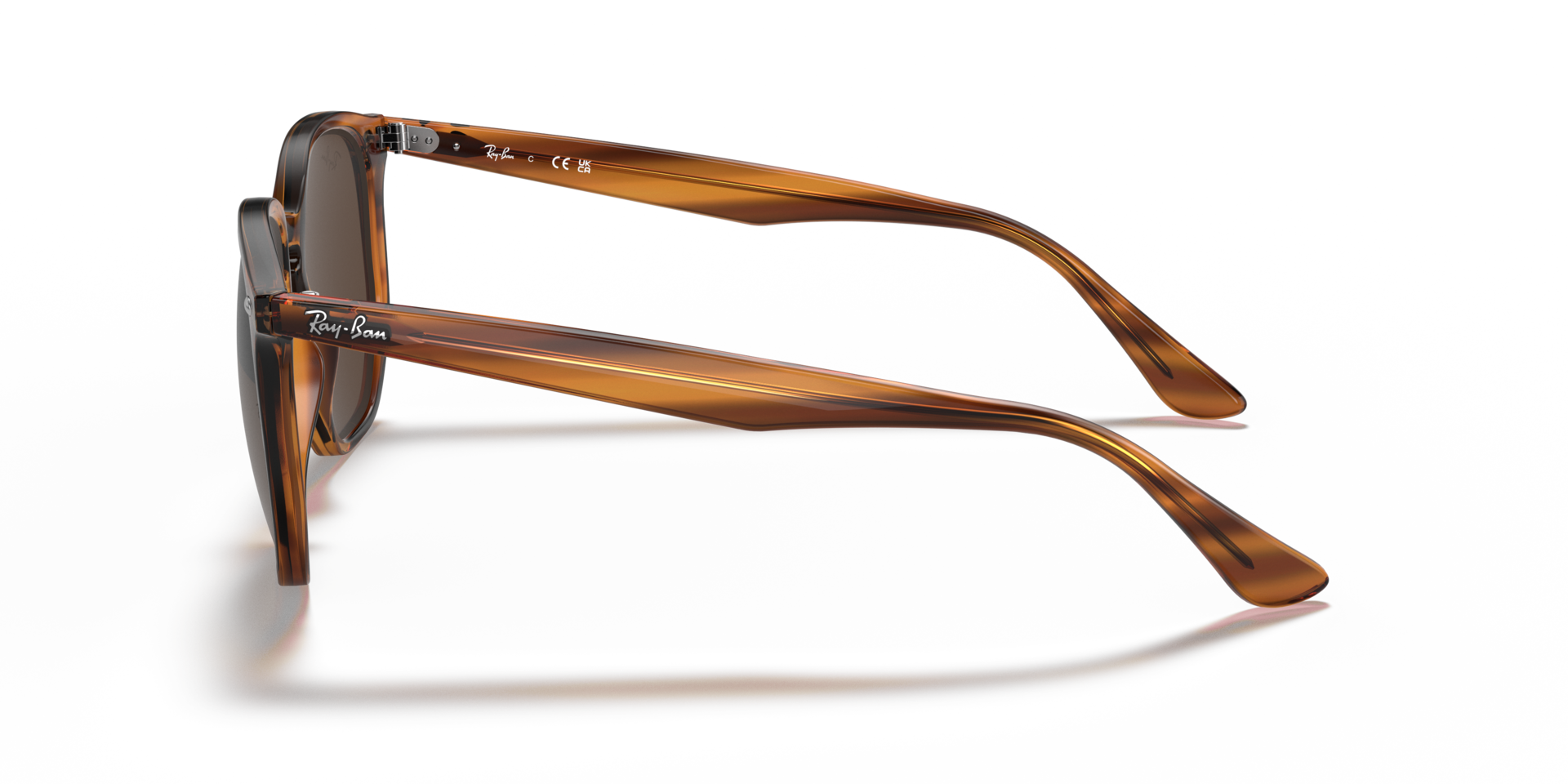 RB4306 Rot gestreift Havana KunststoffSunglass Frames von B24, Seitenansicht
