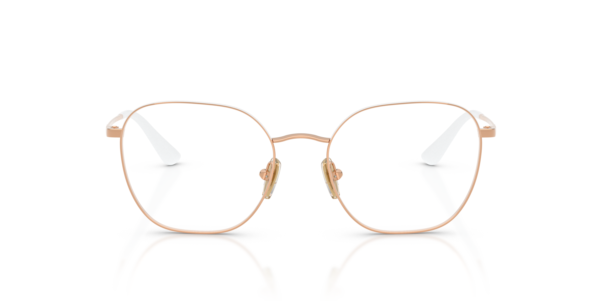 VO4178 White & Rose Gold MetaalEyeglass Frames van B24, Vooraanzicht