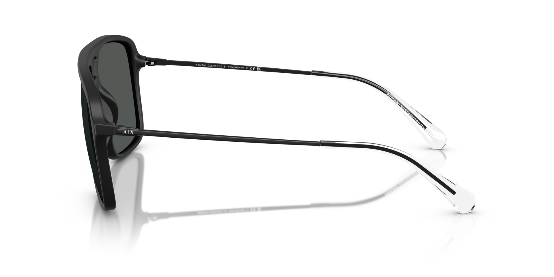 AX4150SU Matzwart KunststofSunglass Frames van B24, Zijaanzicht