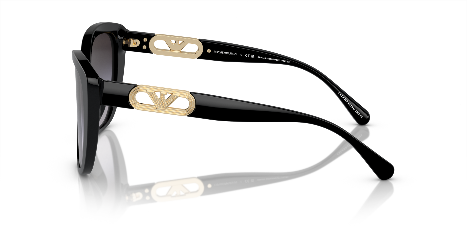 EA4214U Schwarz glänzend AcetatSunglass Frames von B24, Seitenansicht