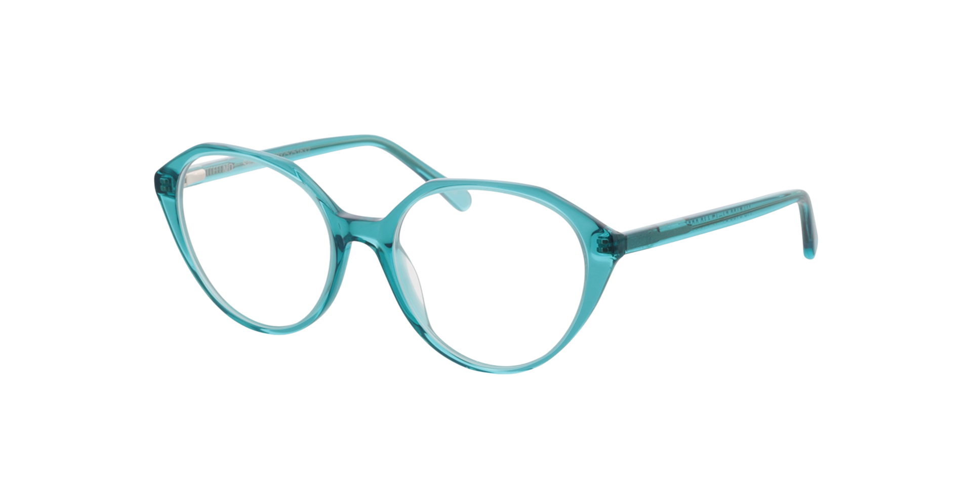 Sabine Fluo Turquoise AcetatEyeglass Frames von B24, Dreiviertelansicht