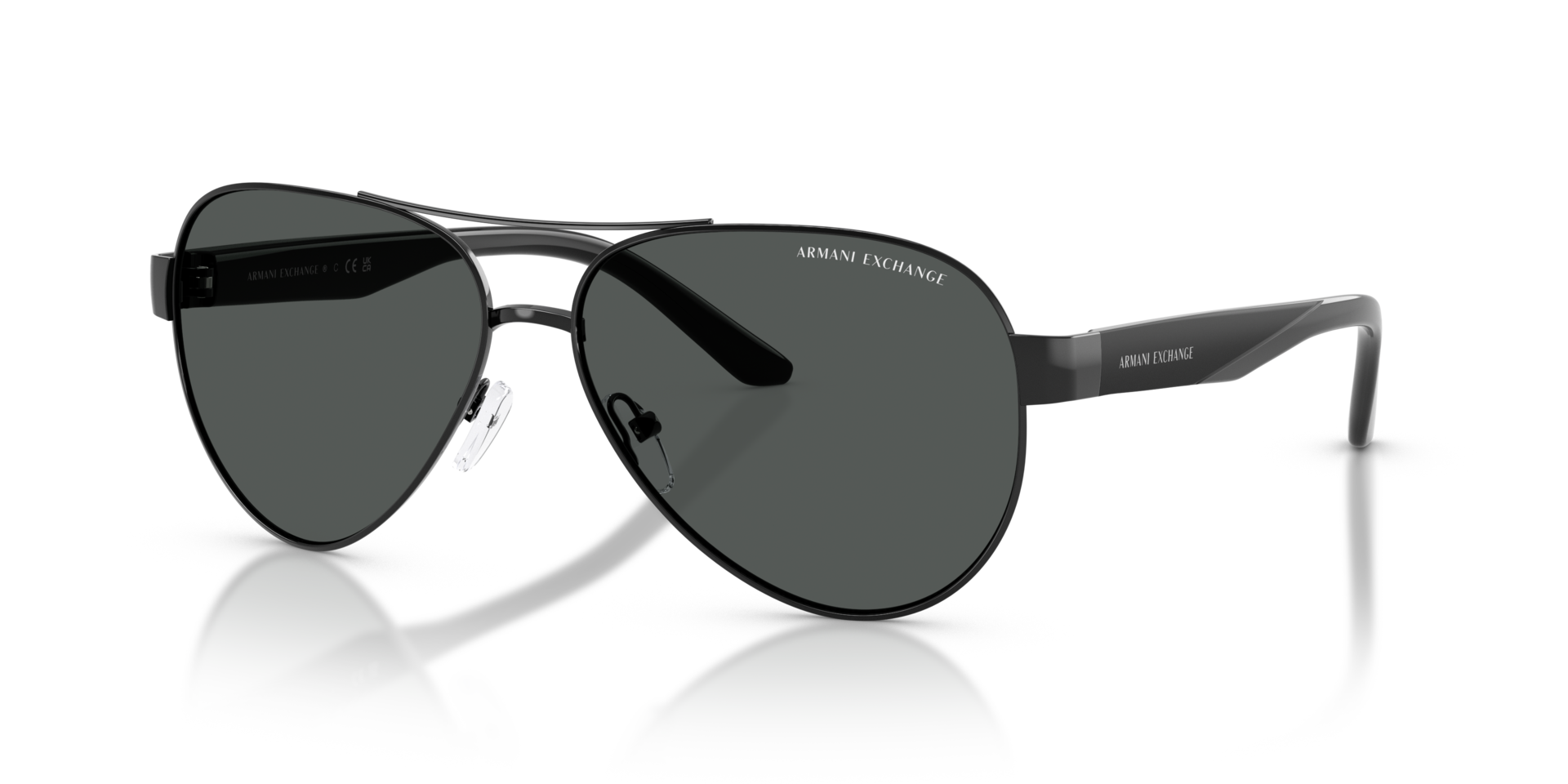AX2034S Schwarz glänzend MetallSunglass Frames von B24, Dreiviertelansicht
