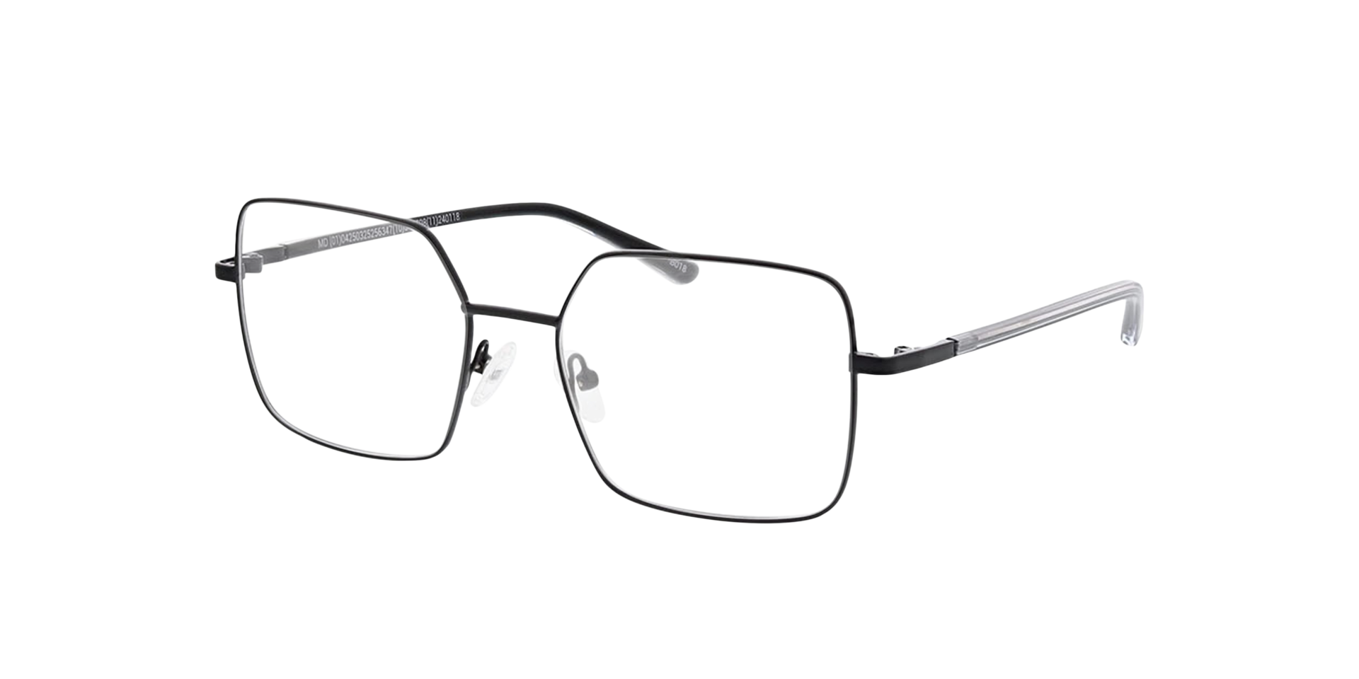 Florenz Schwarz MetallEyeglass Frames von B24, Dreiviertelansicht
