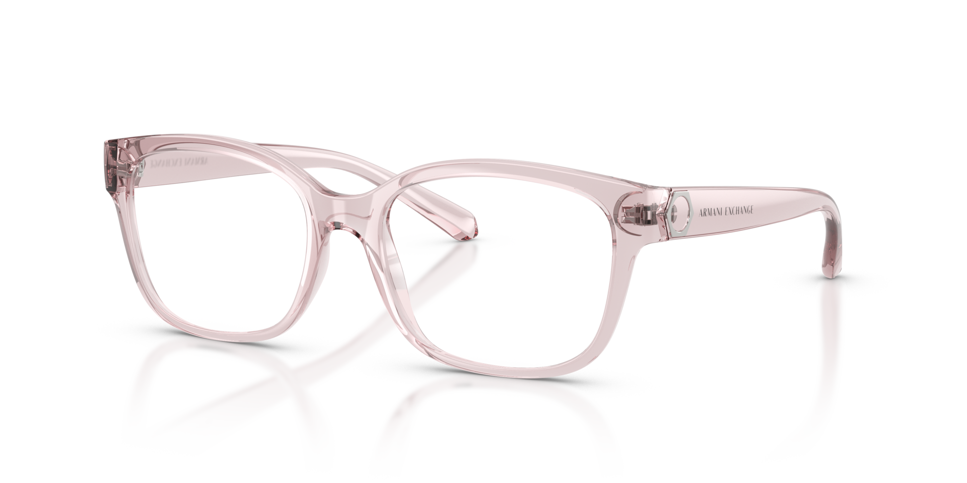 AX3098 Shiny Transparent Pink KunststoffEyeglass Frames von B24, Dreiviertelansicht