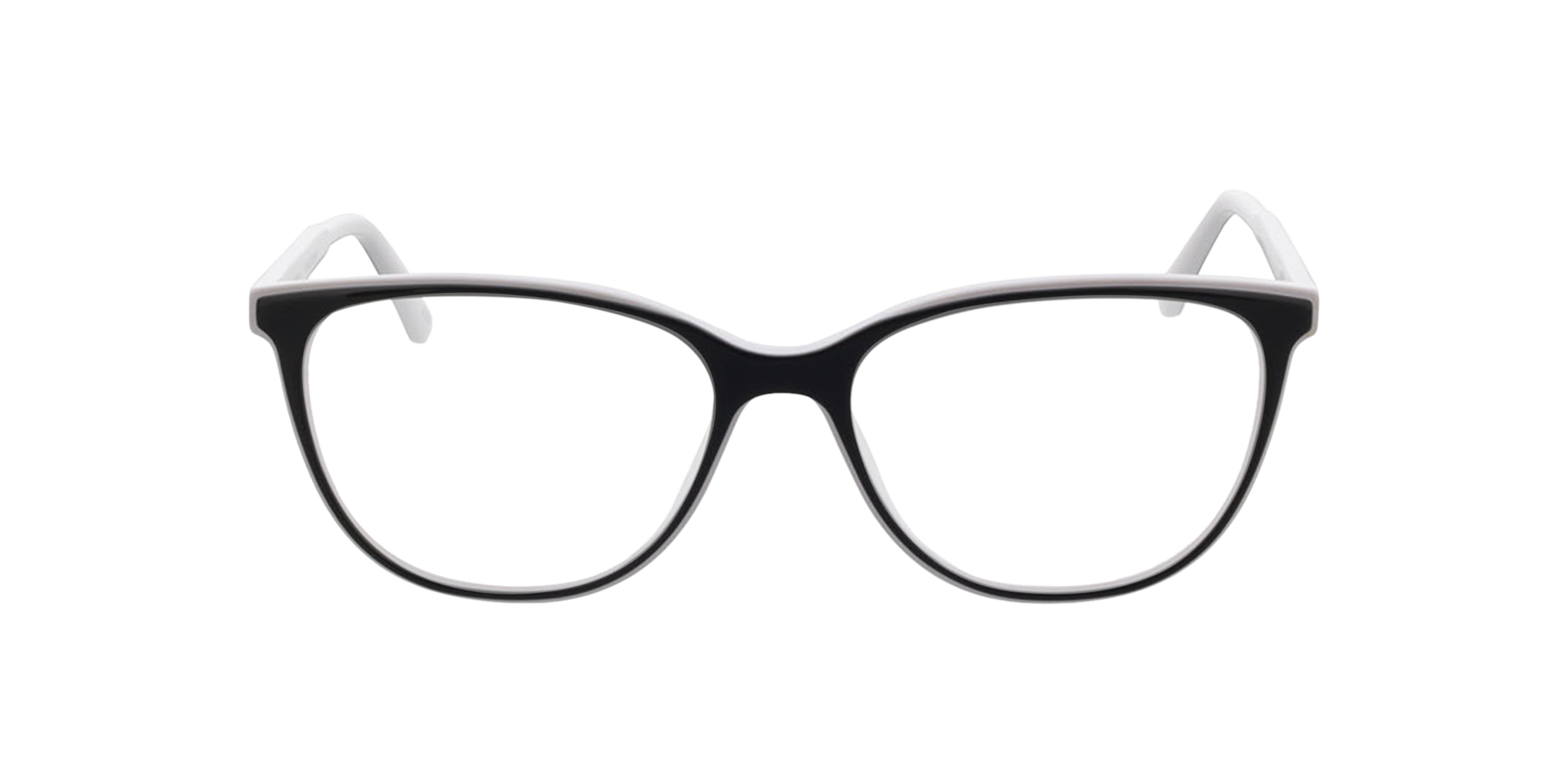 Milano Bilayer Black  &  White AcetatEyeglass Frames von B24, Vorderansicht