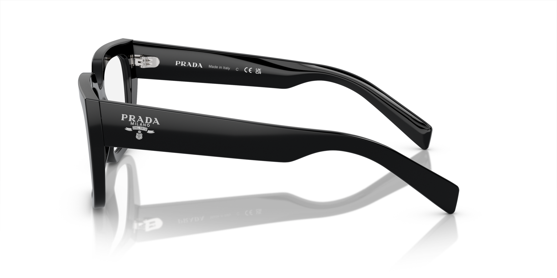 PR A03V Schwarz AcetatEyeglass Frames von B24, Seitenansicht
